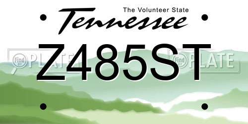 Z485ST Tennessee License Plate