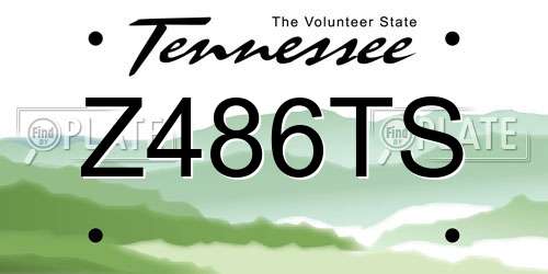 Z486TS Tennessee License Plate