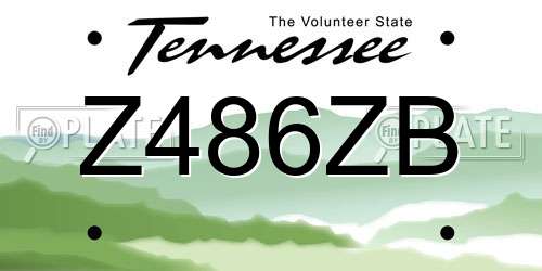 Z486ZB Tennessee License Plate