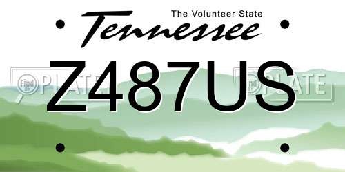 Z487US Tennessee License Plate
