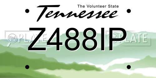 Z488IP Tennessee License Plate