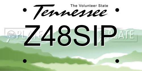 Z48SIP Tennessee License Plate
