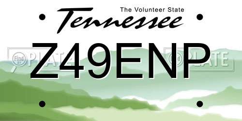 Z49ENP Tennessee License Plate