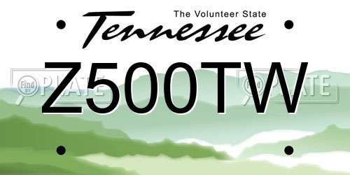 Z500TW Tennessee License Plate