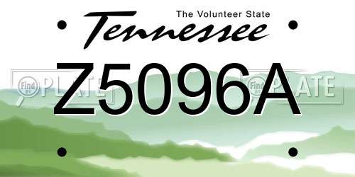 Z5096A Tennessee License Plate