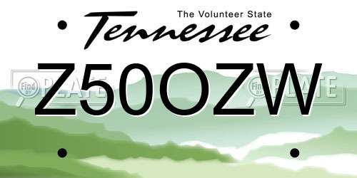 Z50OZW Tennessee License Plate