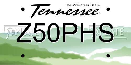 Z50PHS Tennessee License Plate