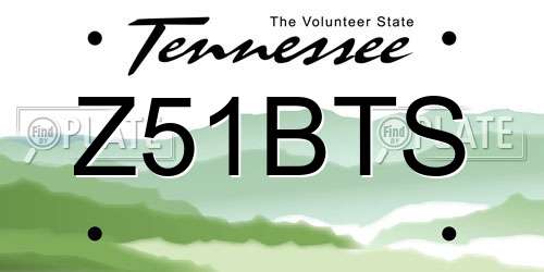Z51BTS Tennessee License Plate
