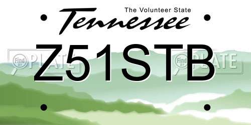 Z51STB Tennessee License Plate