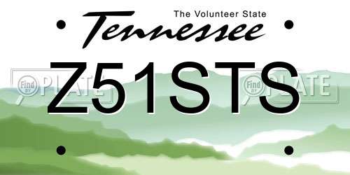 Z51STS Tennessee License Plate