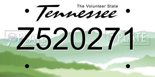 Z520271 Tennessee License Plate