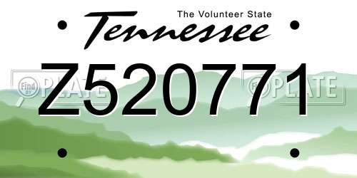 Z520771 Tennessee License Plate
