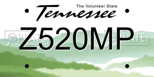 Z520MP Tennessee License Plate