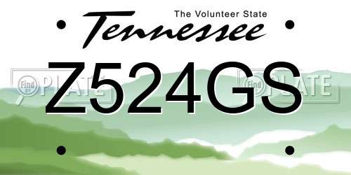 Z524GS Tennessee License Plate
