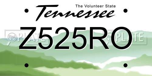 Z525RO Tennessee License Plate