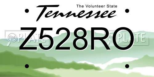 Z528RO Tennessee License Plate