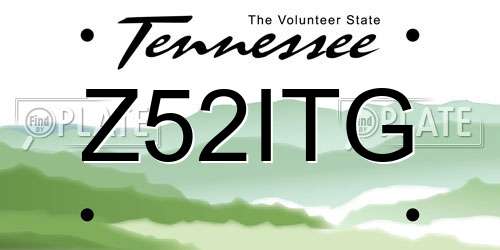 Z52ITG Tennessee License Plate