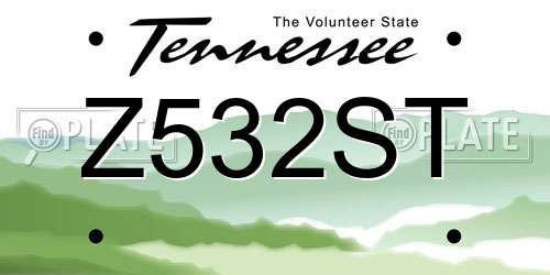 Z532ST Tennessee License Plate