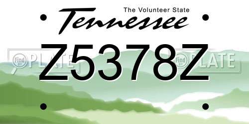 Z5378Z Tennessee License Plate