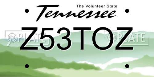 Z53TOZ Tennessee License Plate