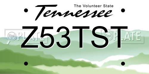 Z53TST Tennessee License Plate