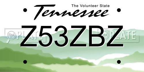 Z53ZBZ Tennessee License Plate