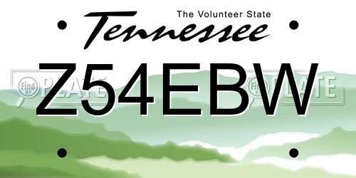 Z54EBW Tennessee License Plate