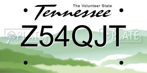 Z54QJT Tennessee License Plate