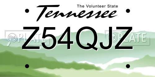 Z54QJZ Tennessee License Plate