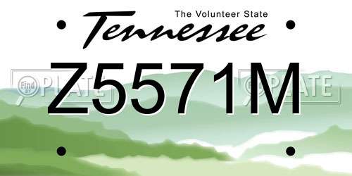 Z5571M Tennessee License Plate