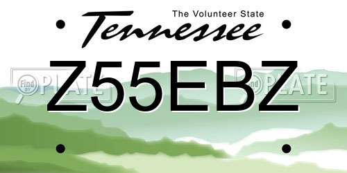 Z55EBZ Tennessee License Plate