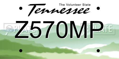 Z570MP Tennessee License Plate