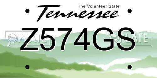 Z574GS Tennessee License Plate
