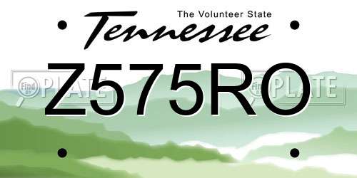 Z575RO Tennessee License Plate