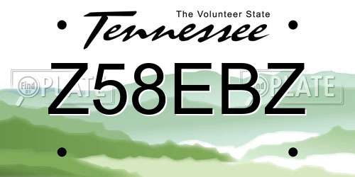 Z58EBZ Tennessee License Plate