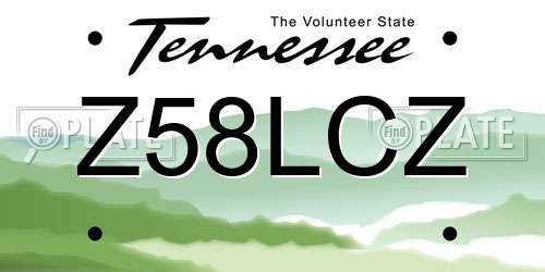 Z58LCZ Tennessee License Plate