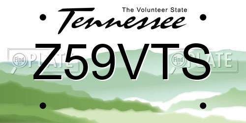 Z59VTS Tennessee License Plate