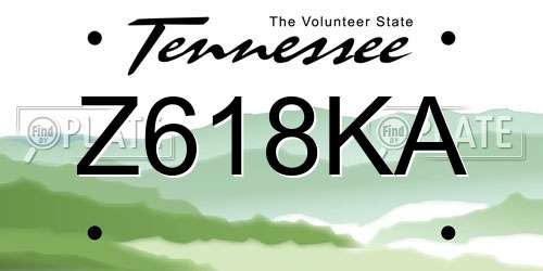 Z618KA Tennessee License Plate