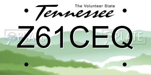 Z61CEQ Tennessee License Plate