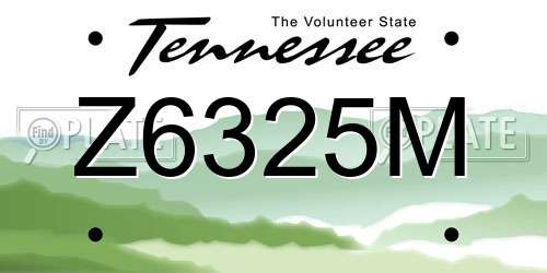 Z6325M Tennessee License Plate