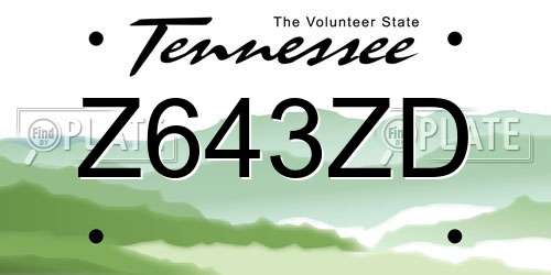 Z643ZD Tennessee License Plate