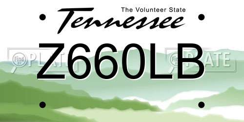 Z660LB Tennessee License Plate