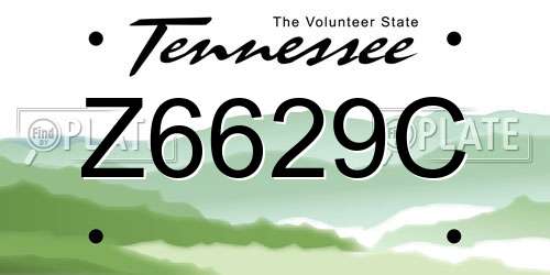Z6629C Tennessee License Plate