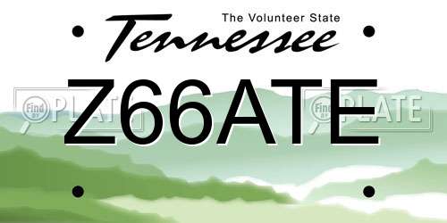 Z66ATE Tennessee License Plate
