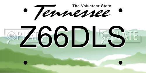 Z66DLS Tennessee License Plate