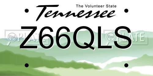 Z66QLS Tennessee License Plate