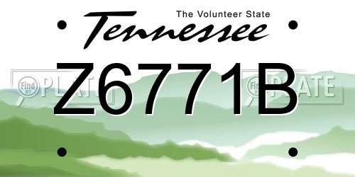 Z6771B Tennessee License Plate