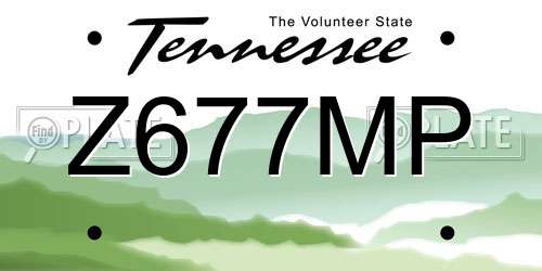 Z677MP Tennessee License Plate