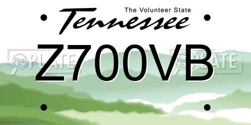 Z700VB Tennessee License Plate