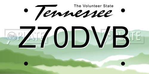 Z70DVB Tennessee License Plate